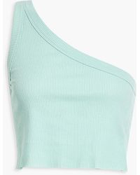 WSLY - One-shoulder Ribbed Tm-blend Jersey Top - Lyst