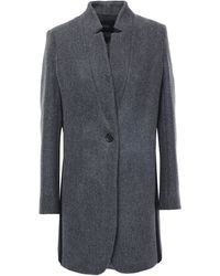 Maje Wool-blend Felt Coat Anthracite - Gray