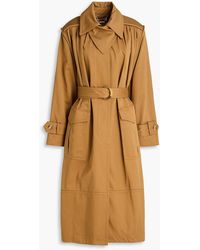 Zimmermann - Belted Pleated Cotton-Gabardine Trench Coat - Lyst