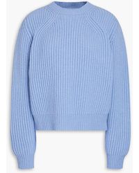 Another Tomorrow - Ribbed Cashmere And Wool-blend Sweater - Lyst