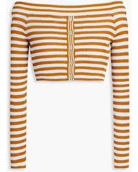 Missoni - Off-the-shoulder Metallic Striped Ribbed-knit Top - Lyst
