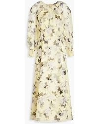 Erdem - Yusra Pleated Floral-print Silk-voile Midi Dress - Lyst