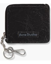 Acne Studios - Logo-Print Cracked-Leather Zip-Around Wallet - Lyst