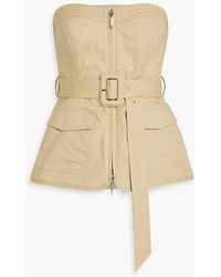 Jonathan Simkhai - Elettra Strapless Belted Cotton-Blend Top - Lyst