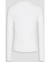 Theory - Ruched Cotton And Modal-Blend Turtleneck Top - Lyst