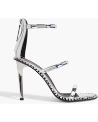 Giuseppe Zanotti - Harmony Flare Embellished Faux Mirrored-leather Sandals - Lyst
