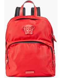 Versace Embellished Shell Backpack - Red