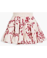 Aje. - Salt Lake Tiered Broderie Anglaise Cotton Mini Skirt - Lyst