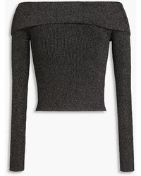 Zimmermann - Off-The-Shoulder Metallic Ribbed-Knit Top - Lyst