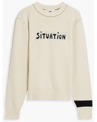 Bella Freud - Intarsia Wool And Cotton-blend Sweater - Lyst