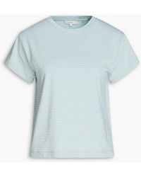 Vince - Gestreiftes t-shirt aus jersey aus einer baumwoll-leinenmischung - Lyst