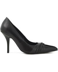 Maje Knotted Leather Court Shoes Black