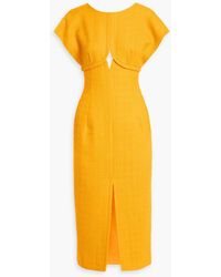 Carolina Herrera - Midikleid aus tweed aus einer wollmischung mit cut-outs - Lyst