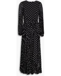 Zimmermann - Midikleid aus plissiertem georgette mit polka-dots - Lyst