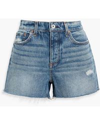 Womens Clothing Shorts Jean and denim shorts Rag & Bone Dre Distressed Denim Shorts in Blue 