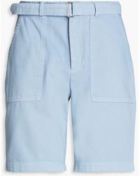 Officine Generale - Paolo Belted Cotton-twill Shorts - Lyst