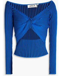 AMUR - Levona Twist-front Cutout Ribbed Jersey Top - Lyst
