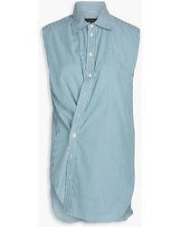 Rag & Bone - Indiana Striped Wrap-effect Cotton-poplin Shirt - Lyst