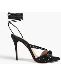 Alessandra Rich - Crystal-Embellished Satin Sandals - Lyst