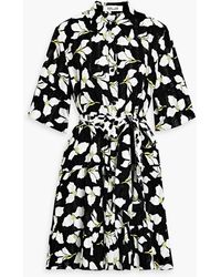 Diane von Furstenberg - Beata Floral-print Cotton-jacquard Mini Shirt Dress - Lyst