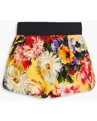 Dolce & Gabbana - Shorts aus crêpe de chine mit floralem print - Lyst