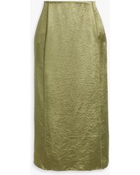 Vince - Crinkled-Satin Midi Skirt - Lyst