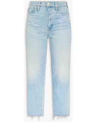 Mother - The Rambler Cropped High-rise Straight-leg Jeans - Lyst