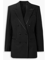 Tom Ford - Double-breasted Silk-trimmed Wool, Mohair And Silk-blend Blazer - Lyst