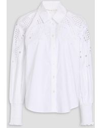 Veronica Beard - Lilah Shirred Broderie Anglaise Cotton Shirt - Lyst