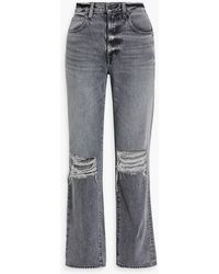 SLVRLAKE Denim - London hoch sitzende jeans mit geradem bein in distressed-optik - Lyst