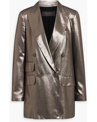 Max Mara - Edro Double-Breasted Silk-Blend Lamé Blazer - Lyst
