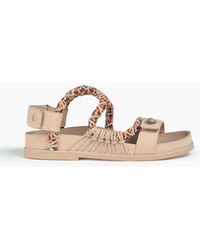 Sandro Helga Woven Leather And Cord Sandals - Multicolour