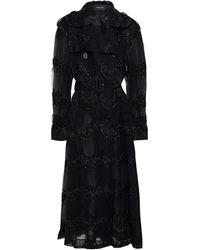 Simone Rocha Tinsel-trimmed Tulle Trench Coat Black