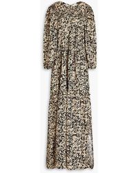 Mother Of Pearl - Misha Ruched Printed Tm Lyocell-crepe Maxi Dress - Lyst