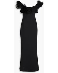 Badgley Mischka - Ruffled Scuba Gown - Lyst