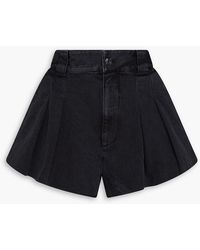 FRAME - The Structural Pleated Denim Shorts - Lyst
