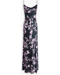 Nicholas - Simone Belted Floral-print Silk-satin Maxi Dress - Lyst