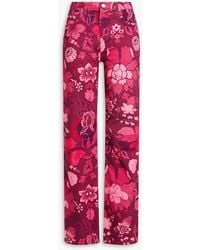 Etro - Floral-print High-rise Straight-leg Jeans - Lyst