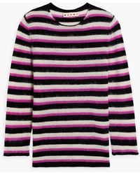 Marni - Striped Wool And Mohair-blend Sweater - Lyst
