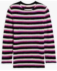 Marni - Striped Wool And Mohair-blend Sweater - Lyst