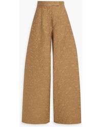 Max Mara - Cotton-blend Jacquard Wide-leg Pants - Lyst