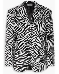 Alessandra Rich - Zebra-print Cotton-velvet Blazer - Lyst