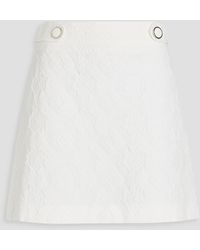 Boutique Moschino - Embellished Embossed Cotton-blend Mini Skirt - Lyst
