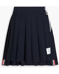 Thom Browne - Pleated Cotton-blend Ripstop Mini Skirt - Lyst