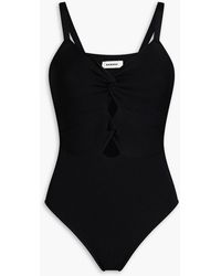Sandro - Body aus rippstrick mit cut-outs - Lyst