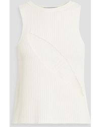 Envelope - Formentera Distressed Ribbed Lyocell, Cotton And Linen-blend Top - Lyst
