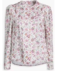 Isabel Marant - Lensy Floral-print Satin-jacquard Top - Lyst
