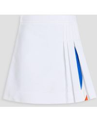 Emilio Pucci - Pleated Cotton-blend Twill Mini Skirt - Lyst