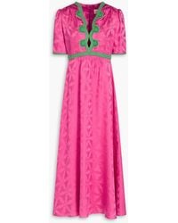 Saloni - Tabitha Silk-Jacquard Maxi Dress - Lyst