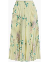 RED Valentino - Pleated Floral-print Crepe Midi Skirt - Lyst
